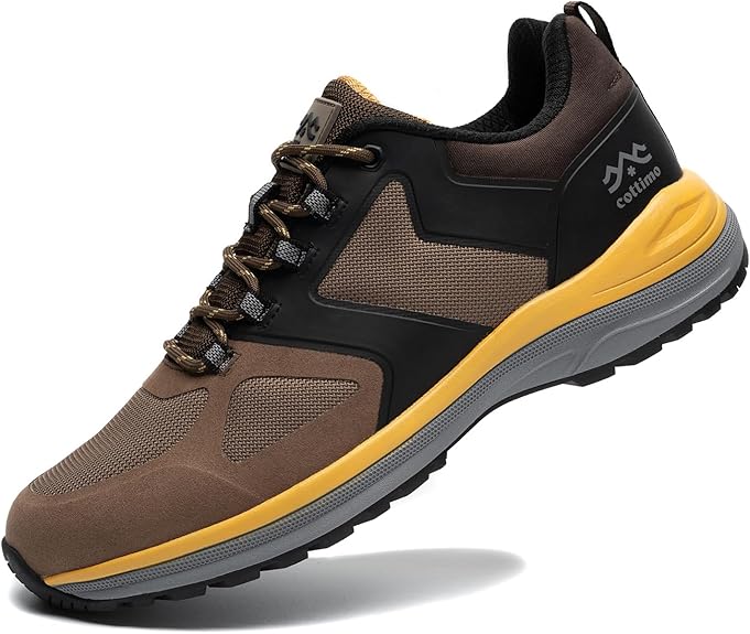 COTTIMO Waterproof Hiking Shoes Men, Lightweight Breathable Trekking Trails Shoes Outdoor Shoes