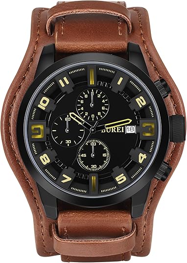 BUREI Fashion Minimalist Business Men's Wrist Watches Stainless Steel Waterproof Quartz Watch for Man