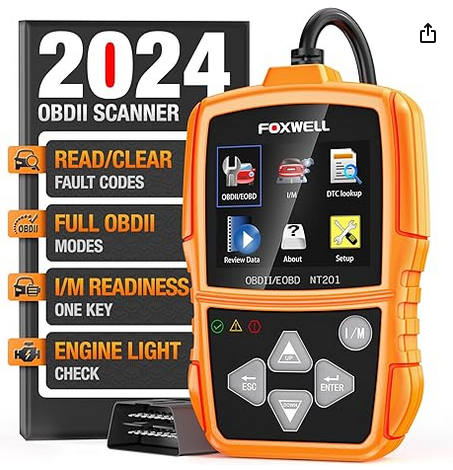 FOXWELL NT201 OBD2 Scanner Car Code Reader Check Engine Light Reader OBDII EOBD Car Computer Diagnostic Scan Tool Auto Fault Code Scanner for All Cars After 1996